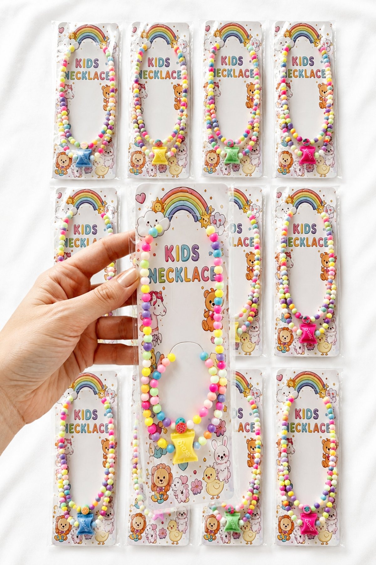 12'li Karışık Figürlü Çocuk Kolye/Bileklik Set